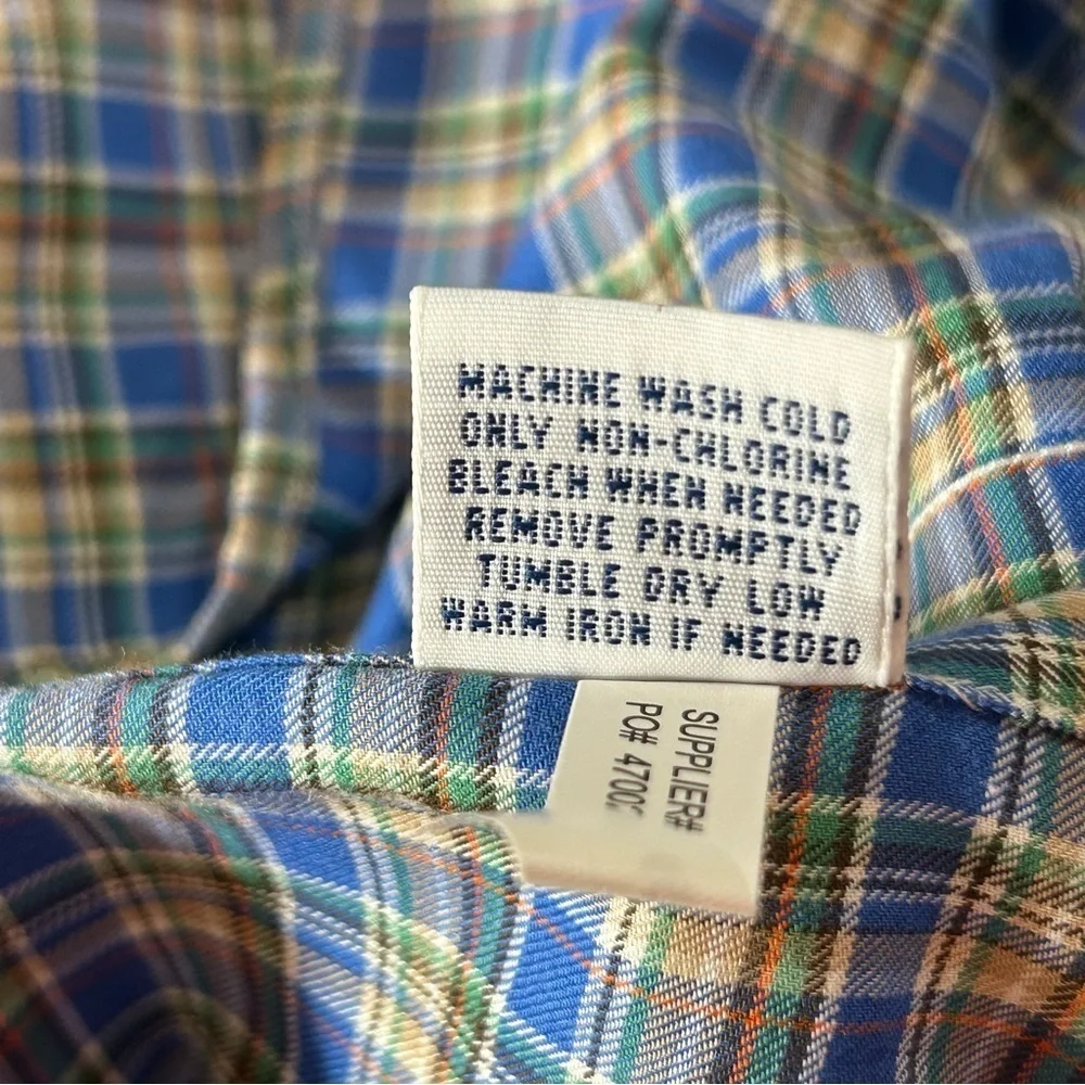 POLO Ralph Lauren Men's Button Down Shirt Plaid Blue Green Size 4XB